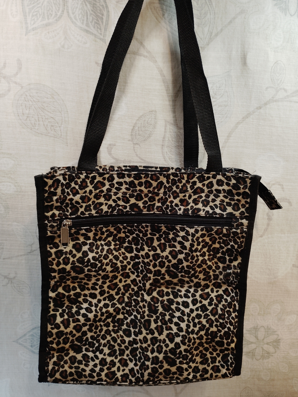 Leopard Print Shoulder Tote in Brown and Black